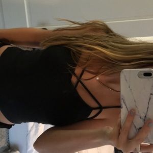 Brandy Black Criss Cross Tank